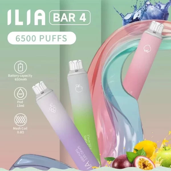 ILIA BAR 4 6500 PUFFS 拋棄式電子煙 ILIA BAR 4 6500 PUFFS 拋棄式電子煙