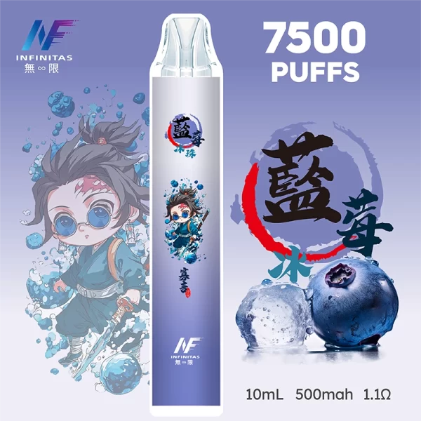 INF無限×鬼滅之刃聯名款 7500口拋棄式電子煙 藍莓
